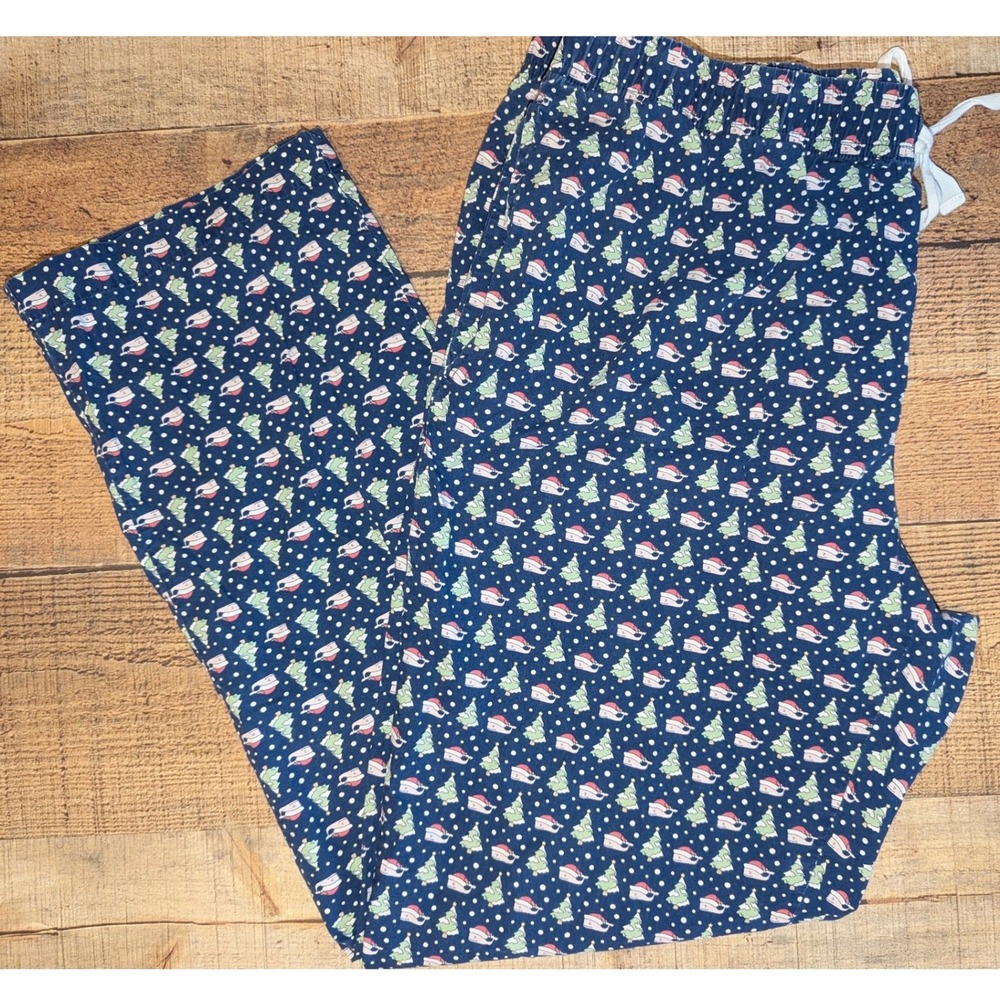 Vineyard Vines Men's Holiday Pajama Pants Large Very Good Christmas‎ Santa Whale